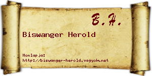 Biswanger Herold névjegykártya